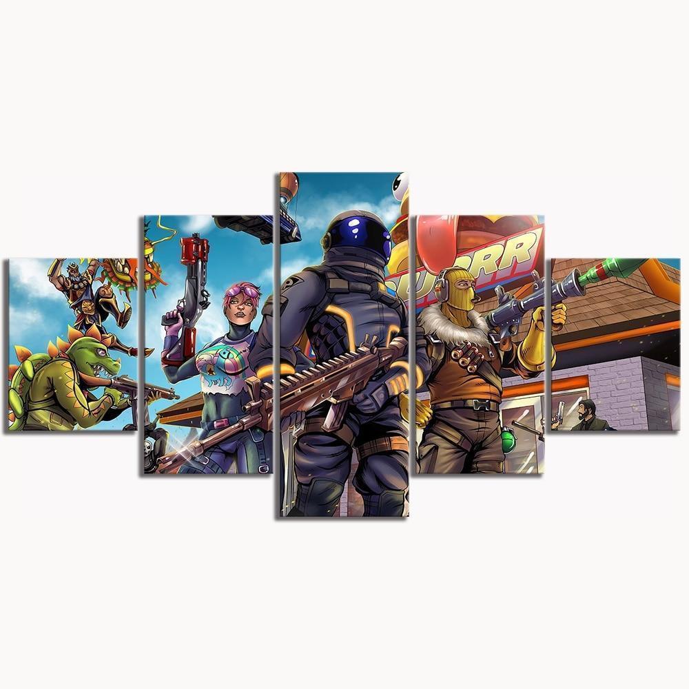 Draw Comic Fortnite Gaming Canvas Wall Art