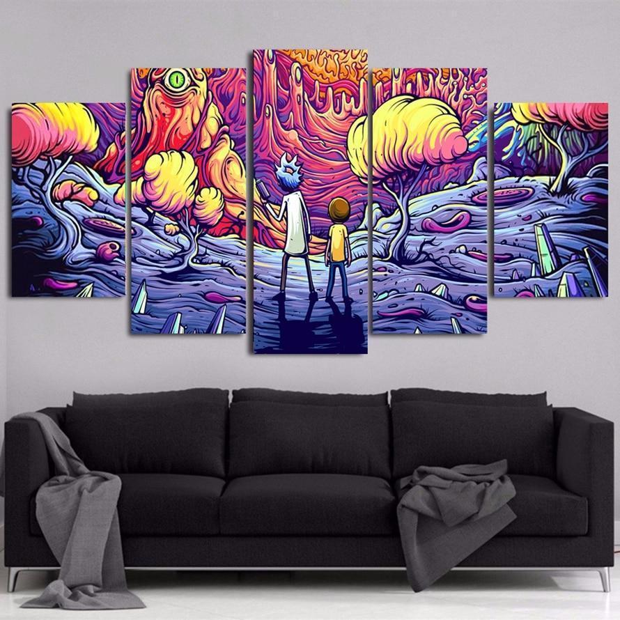 Draw Comic Rick And Morty Cartoon Canvas Wall Art