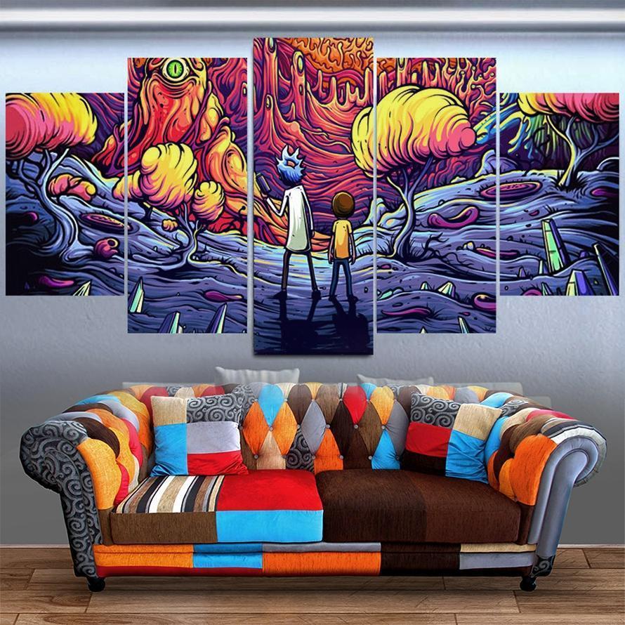 Draw Comic Rick And Morty Cartoon Canvas Wall Art