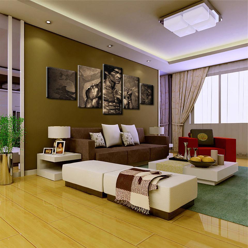 Drawing Of Bruce Lee Celebrity Canvas Wall Art