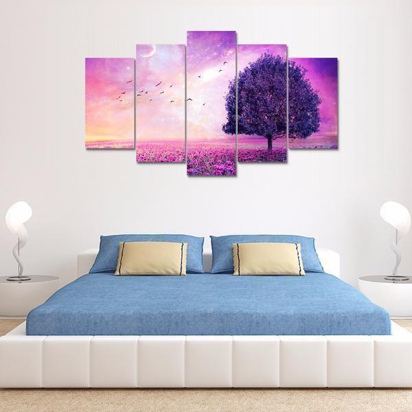 Dreamy Pink Purple Tree Nature Canvas Wall Art