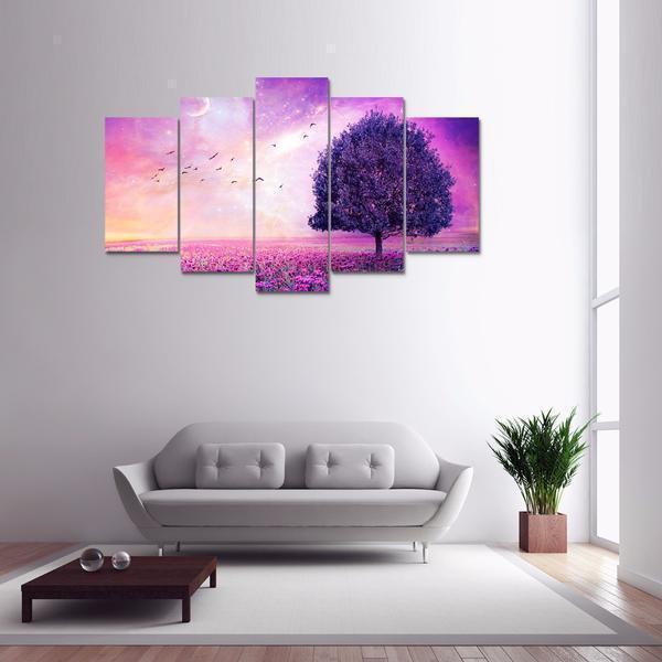 Dreamy Pink Purple Tree Nature Canvas Wall Art
