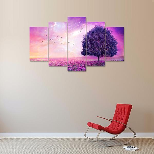 Dreamy Pink Purple Tree Nature Canvas Wall Art