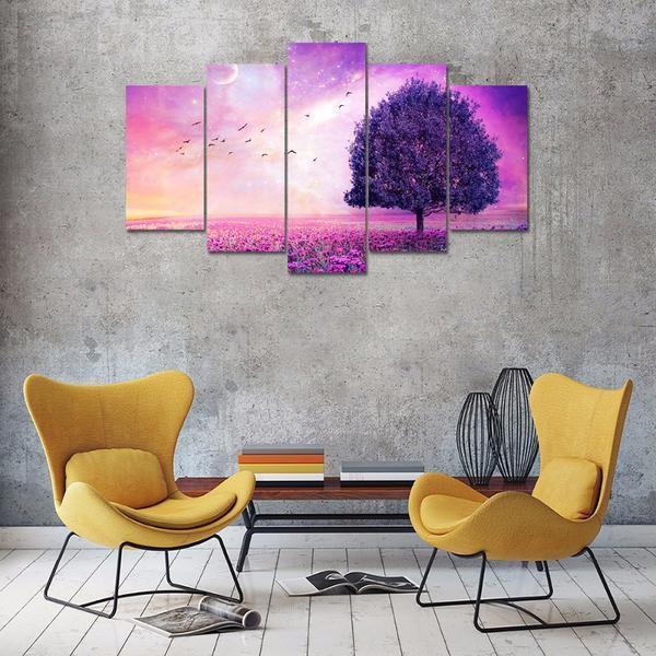 Dreamy Pink Purple Tree Nature Canvas Wall Art