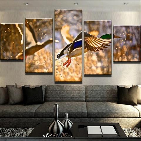 Ducks Flying Animal Canvas Wall Art