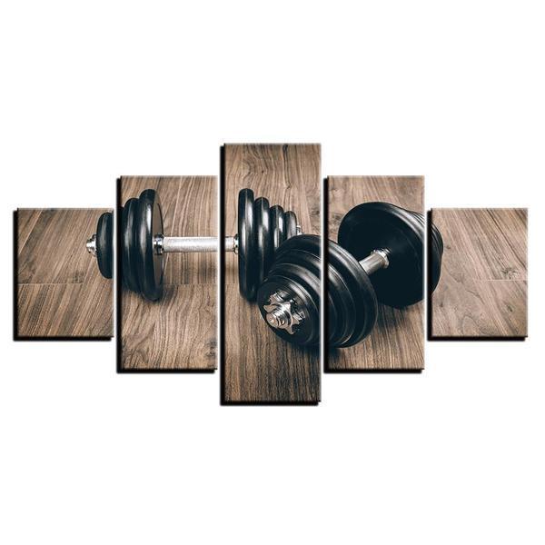 Dumbbells Duo Workout &amp;amp; Fitness Canvas Wall Art