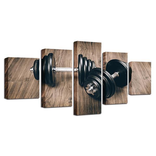 Dumbbells Duo Workout &amp;amp; Fitness Canvas Wall Art
