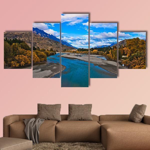 Dunstan Lake Near Queenstown Nature Canvas Wall Art