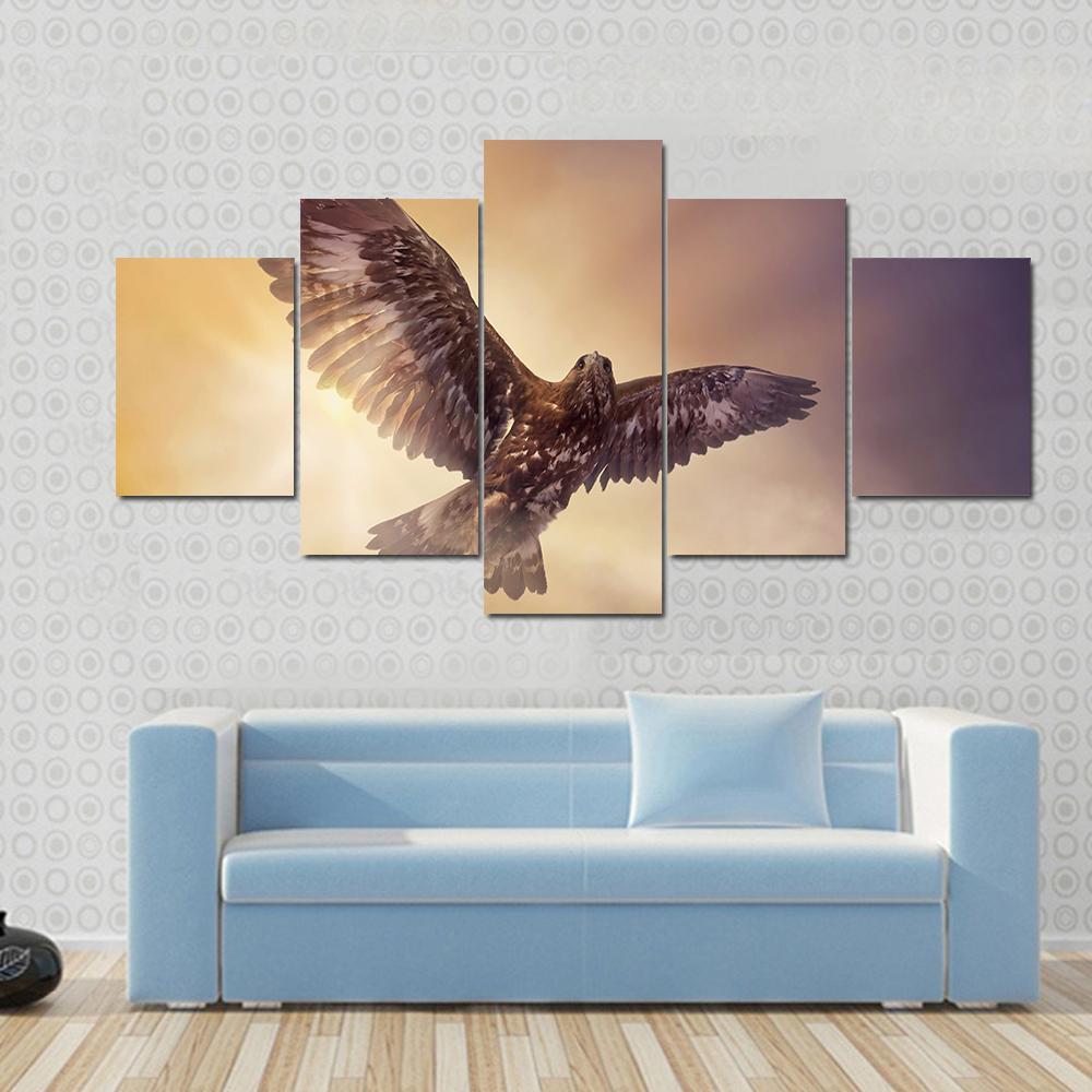 Eagle Flying In The Sky Animal Canvas Wall Art