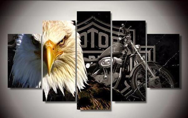 Eagle Motorcycle Car &amp;amp; Motor Canvas Wall Art