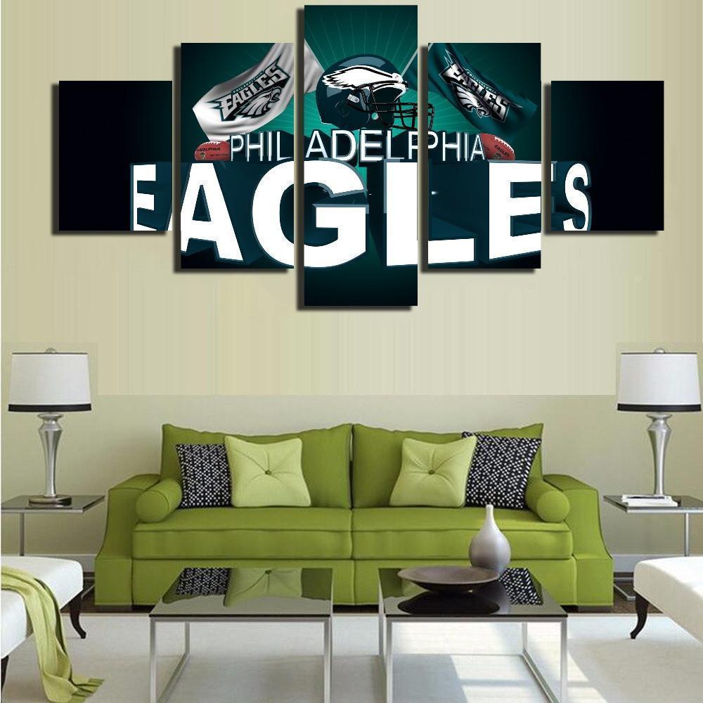 Eagle Sports Team Logo  Football Canvas Wall Art