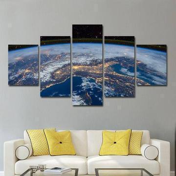 Earth From Space Space Canvas Wall Art