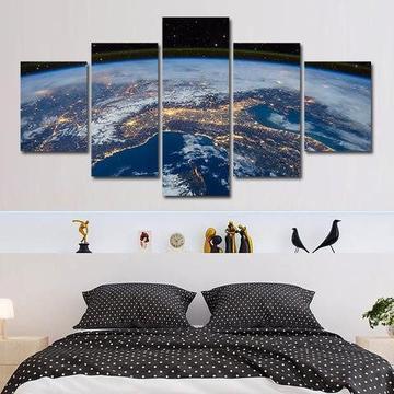 Earth From Space Space Canvas Wall Art