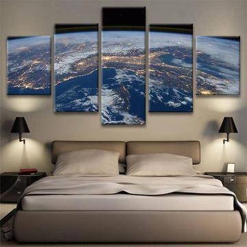 Earth From Space Space Canvas Wall Art