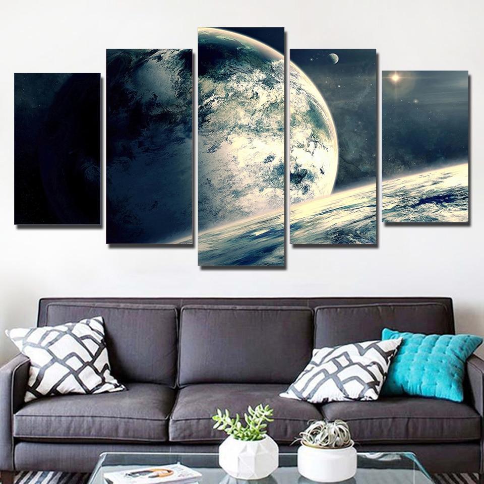 Earth Look From Space Canvas Wall Art