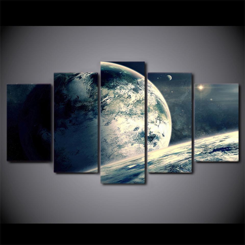 Earth Look From Space Canvas Wall Art