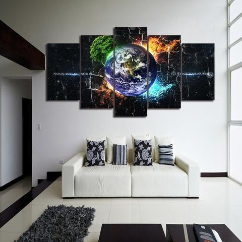 Earth System Space Canvas Wall Art