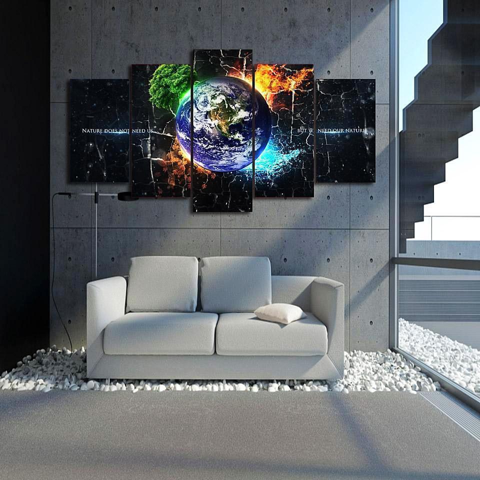 Earth System Space Universe Canvas Wall Art