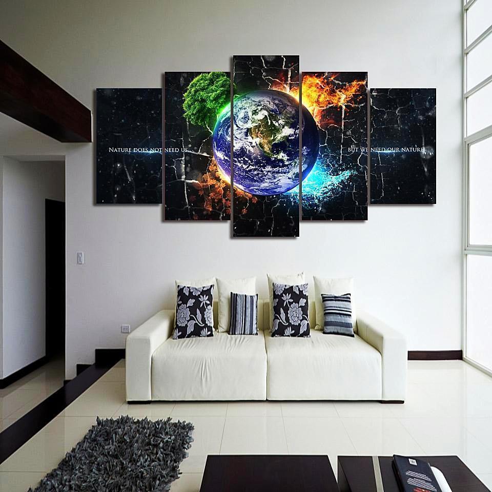 Earth System Space Universe Canvas Wall Art