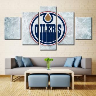 Edmonton Oilers Logo 2   Ice Hockey Canvas Wall Art