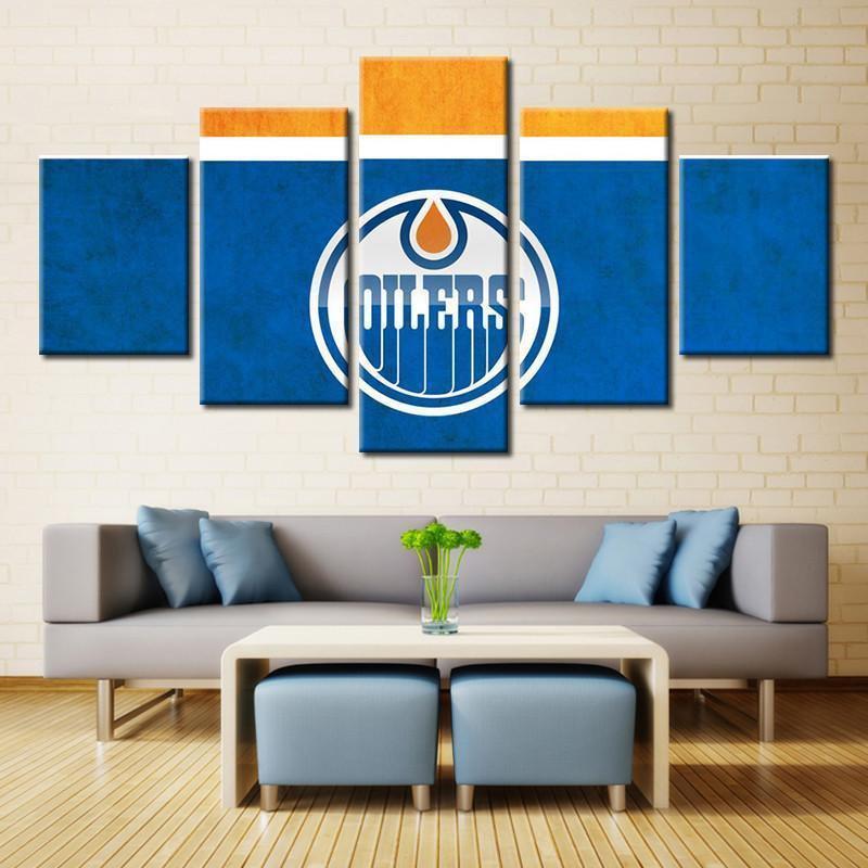 Edmonton Oilers Logo 1   Ice Hockey Canvas Wall Art