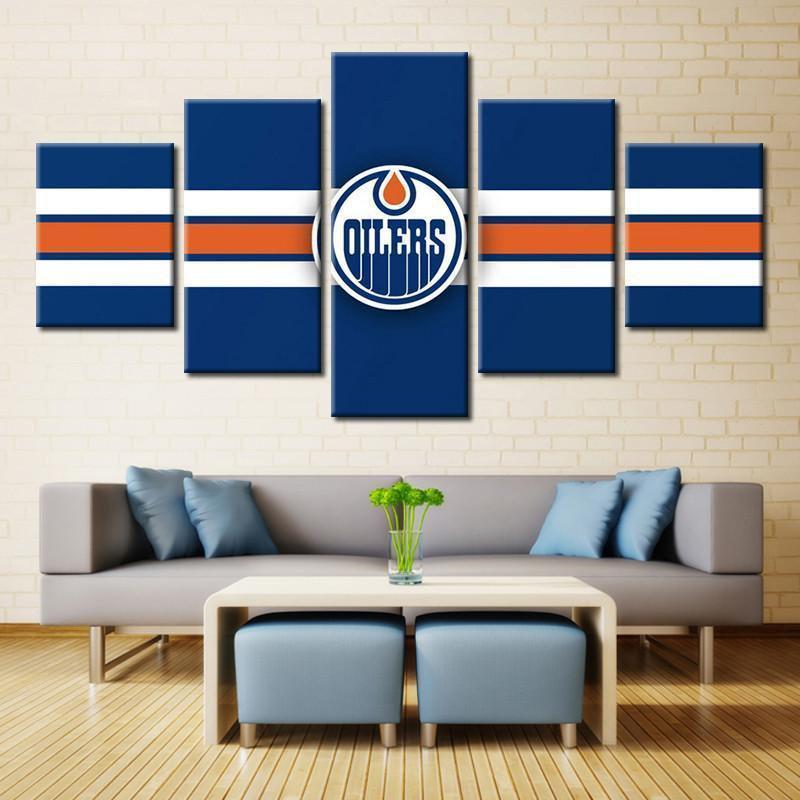 Edmonton Oilers Logo   Ice Hockey Canvas Wall Art