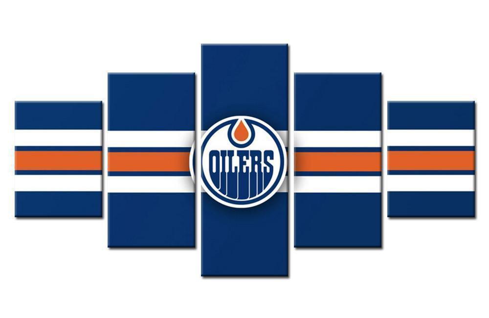 Edmonton Oilers Logo   Ice Hockey Canvas Wall Art