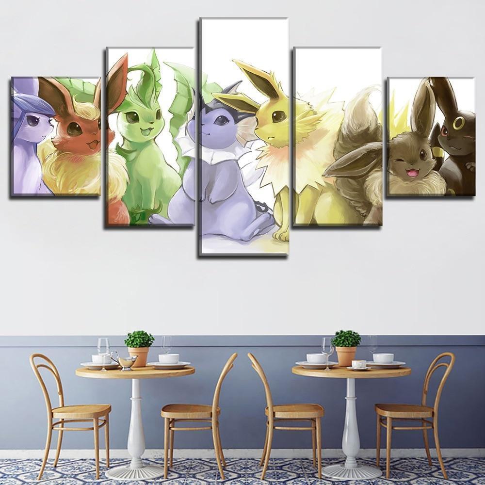 Pokemon Eevee Evolutions 1 Anime Canvas Wall Art