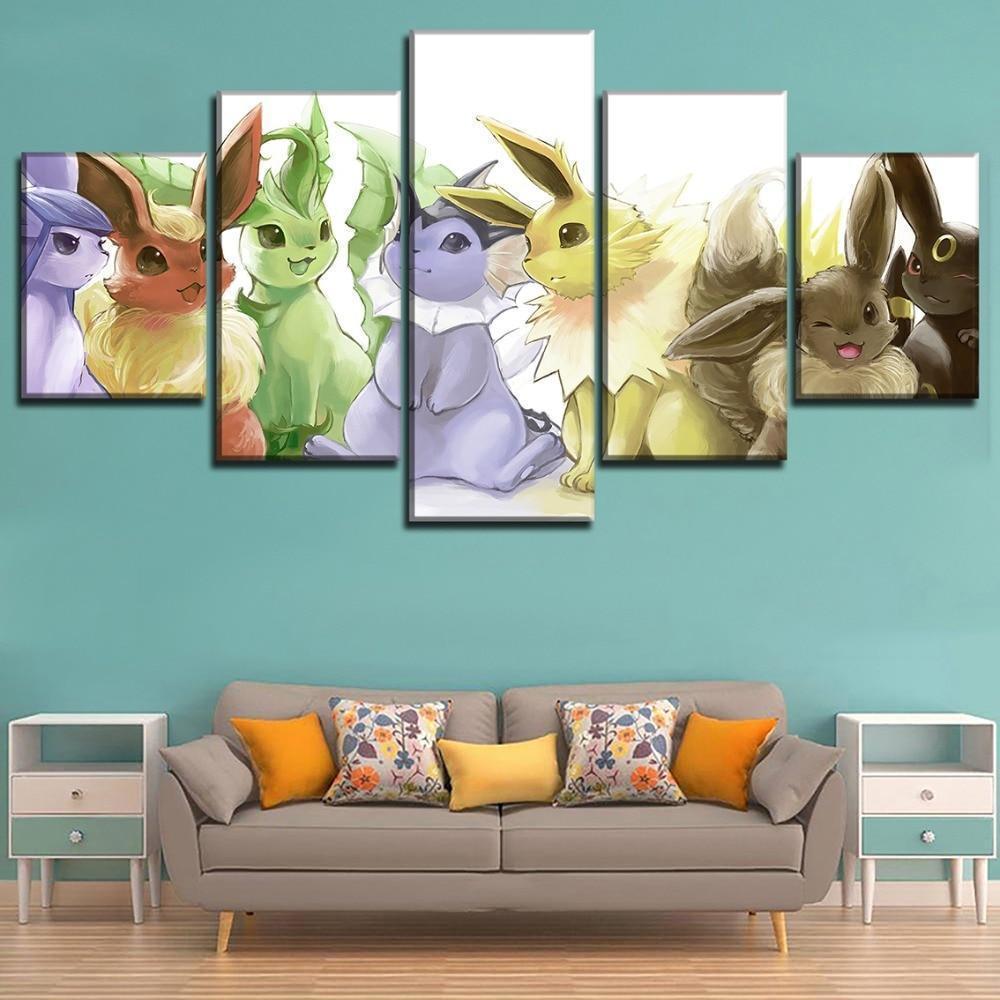 Pokemon Eevee Evolutions 1 Anime Canvas Wall Art