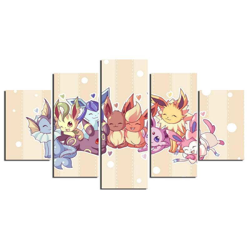 Pokemon Eevee Evolutions Anime Canvas Wall Art