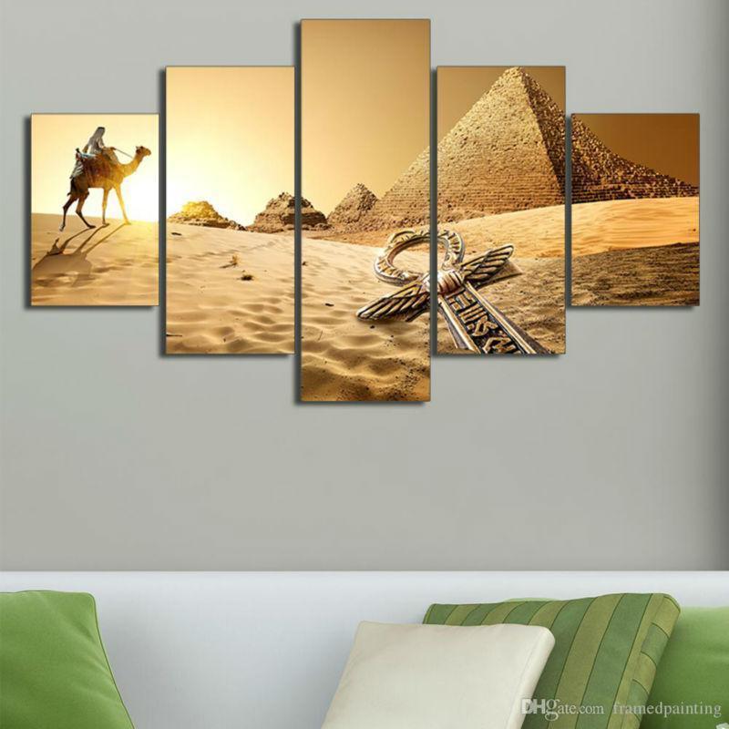 Egypt Pyramid Of The Desert Nature Canvas Wall Art