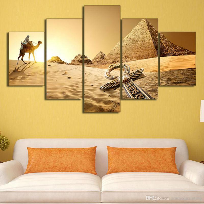 Egypt Pyramid Of The Desert Nature Canvas Wall Art