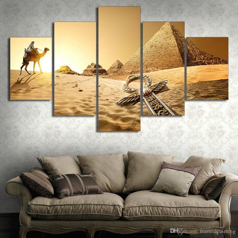 Egypt Pyramid Of The Desert Nature Canvas Wall Art