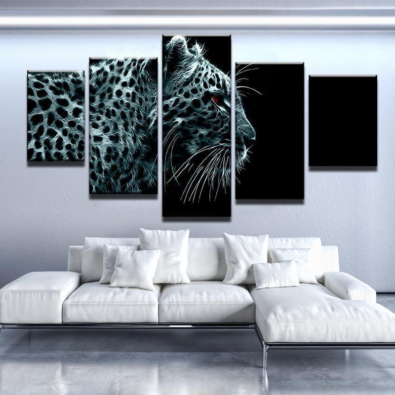 Electric Leopard Animal Canvas Wall Art