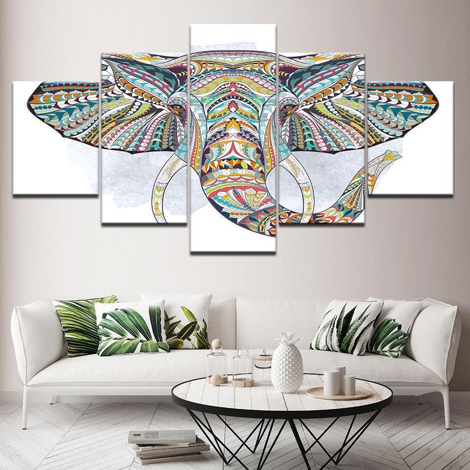 Elephant Abstract Animal Canvas Wall Art