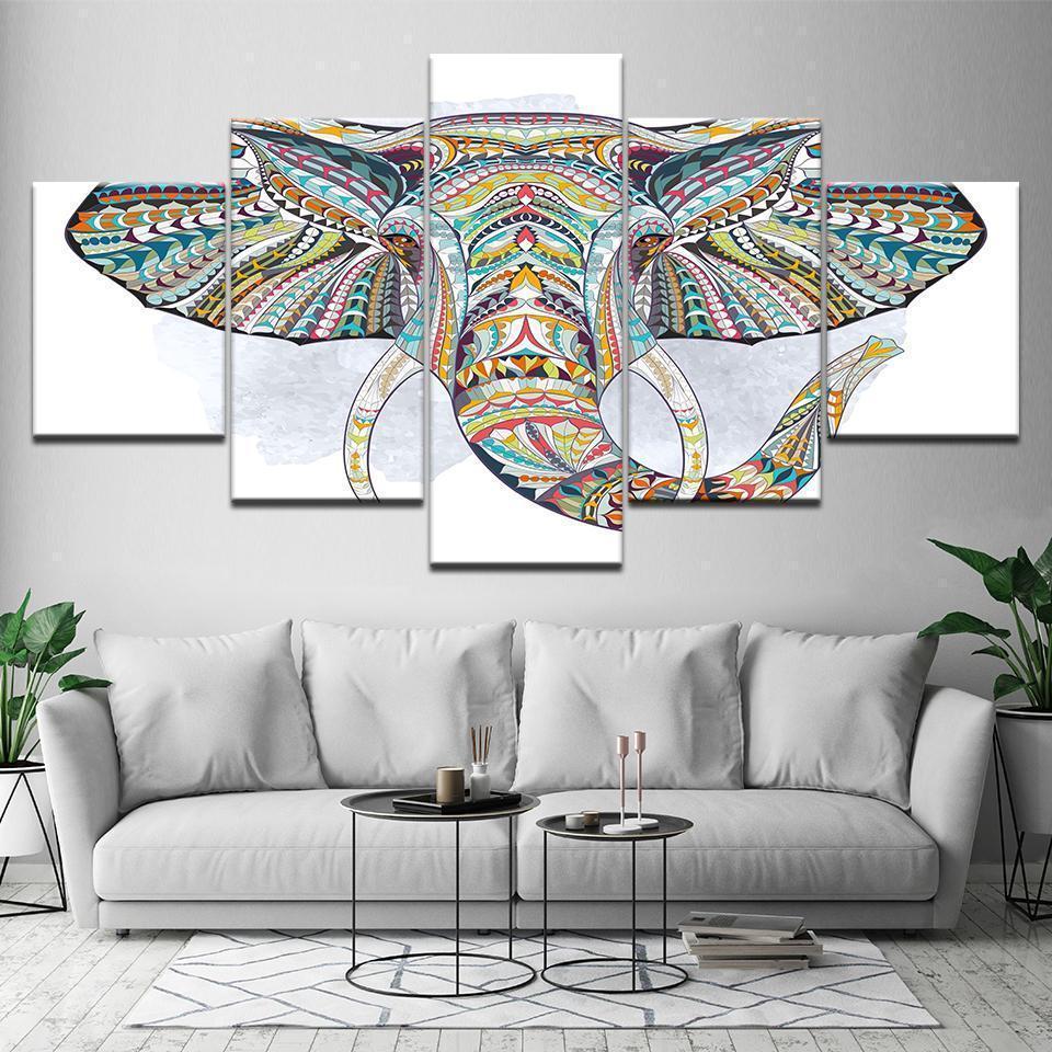 Elephant Abstract Animal Canvas Wall Art