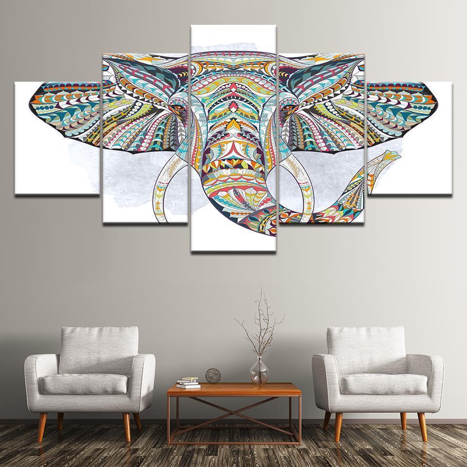 Elephant Abstract Animal Canvas Wall Art