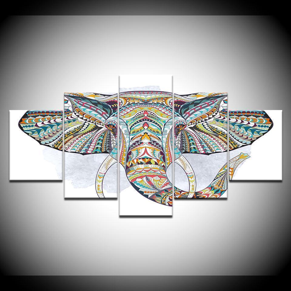 Elephant Abstract Animal Canvas Wall Art
