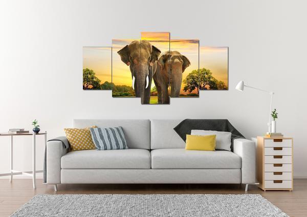 Elephant Couple Animal Canvas Wall Art