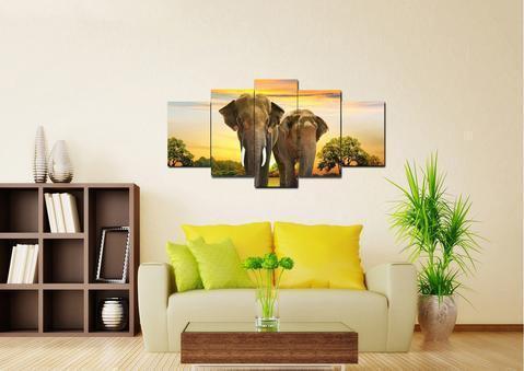 Elephant Couple Animal Canvas Wall Art