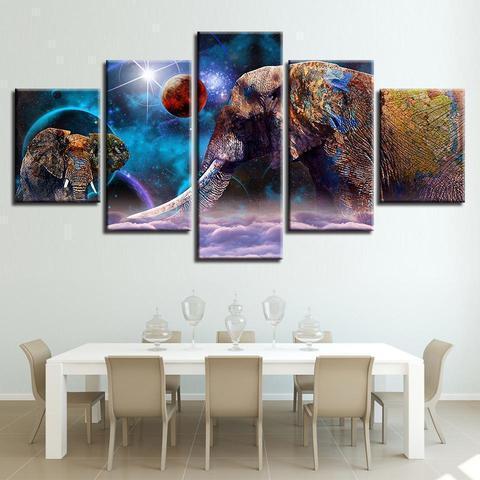 Elephant Galaxy Abstract Animal Canvas Wall Art