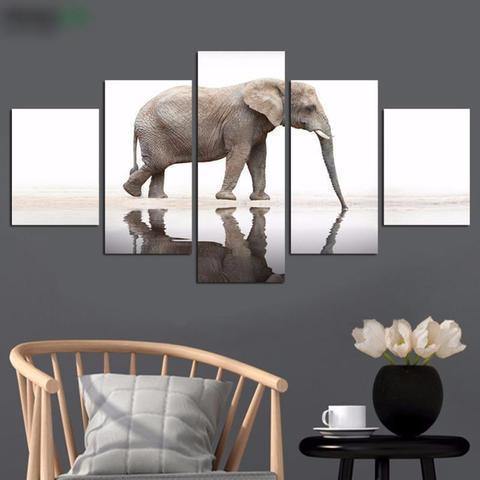 Elephant Reflection Animal Canvas Wall Art