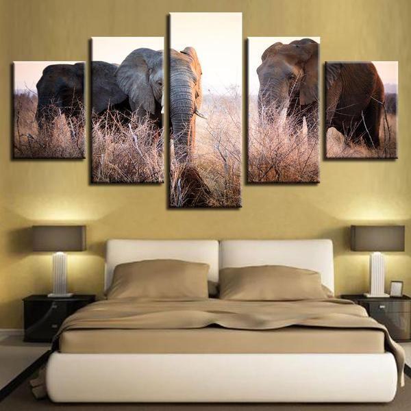 Elephant Scenery Animal Canvas Wall Art