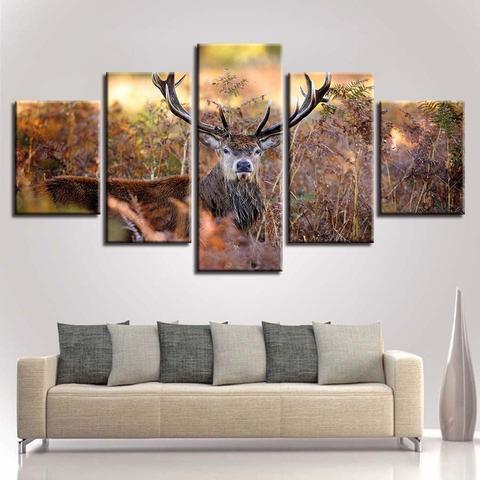 Elk Animal Sunset Scenery Animal Canvas Wall Art