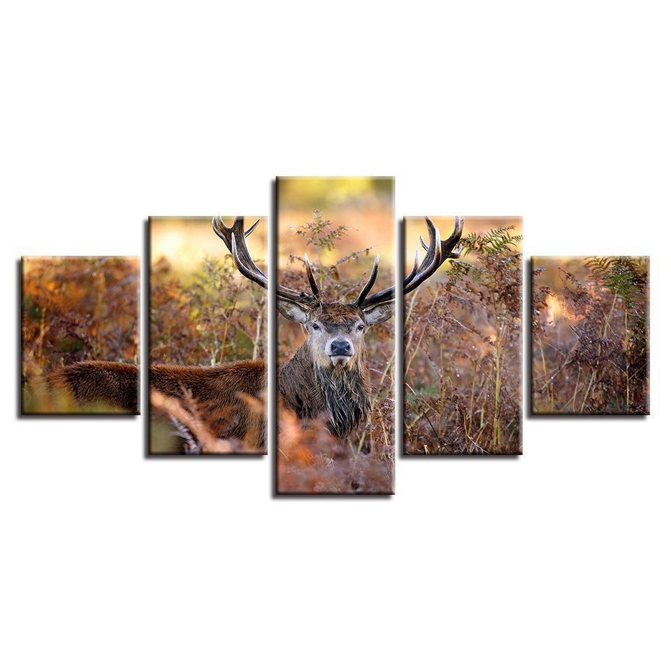 Elk Animal Sunset Scenery Animal Canvas Wall Art