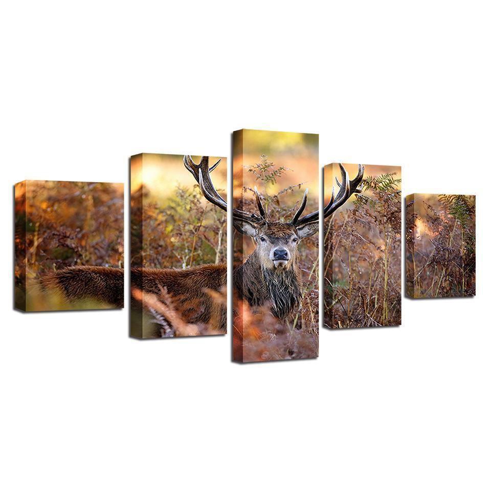 Elk Animal Sunset Scenery Animal Canvas Wall Art