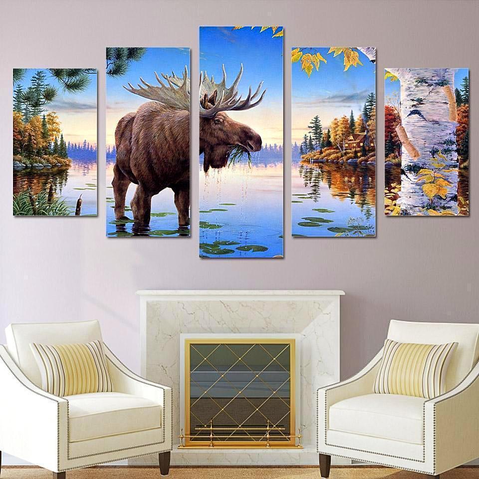 Elk King Animal Canvas Wall Art