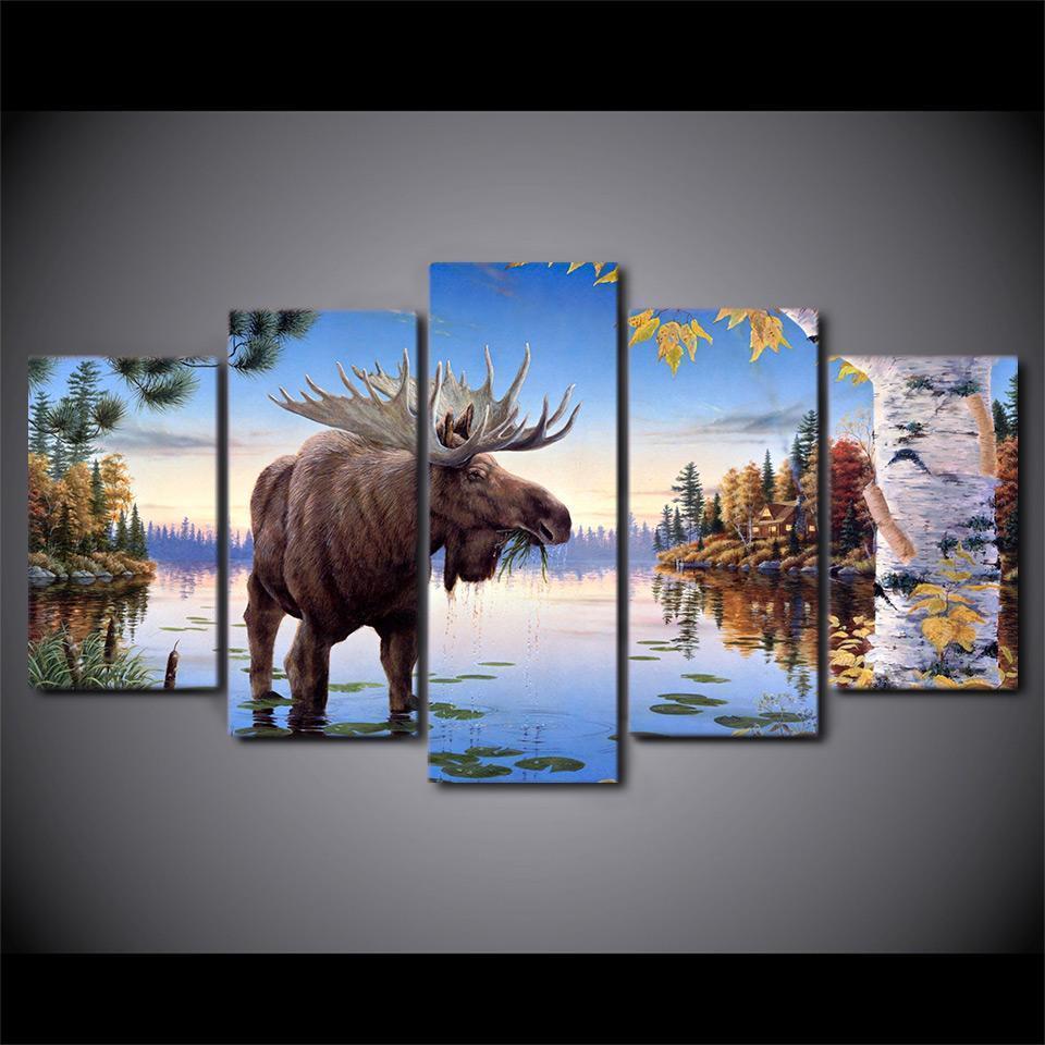 Elk King Animal Canvas Wall Art