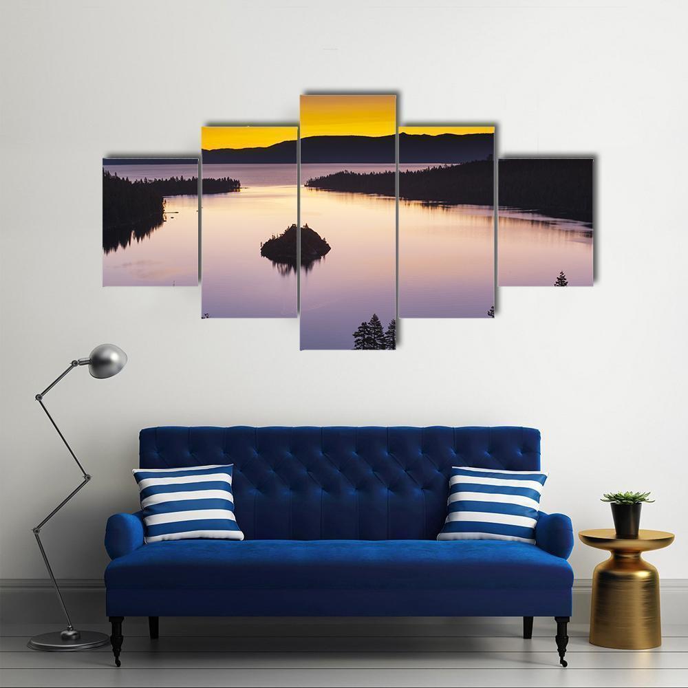 Evening View Of Lake Tahoe Nature Canvas Wall Art