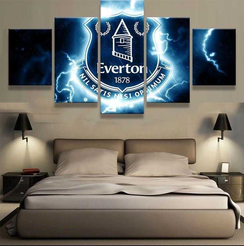 Everton  Thunder Logo Soccer Canvas Wall Art